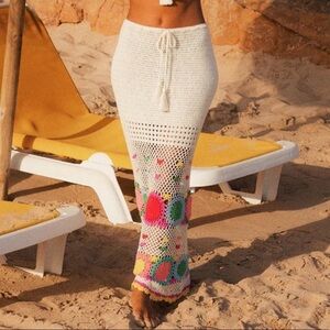 Spell & The Gypsy Collective Let The Sunshine In Rainbow Crochet Maxi Skirt